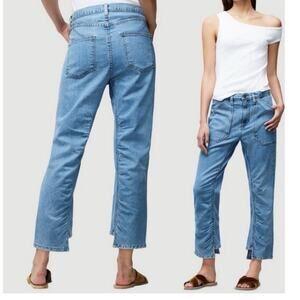 FRAME DENIM LE RUCHE CROP RUCHED JEANS NWOT SIZE 27